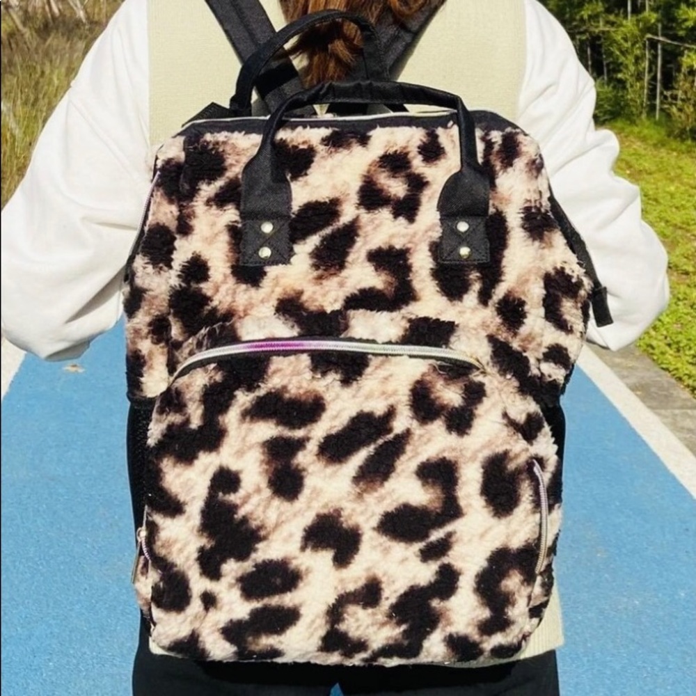 Leopard print backpack